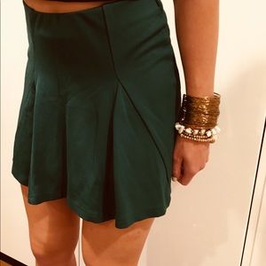 Deep green skater skirt